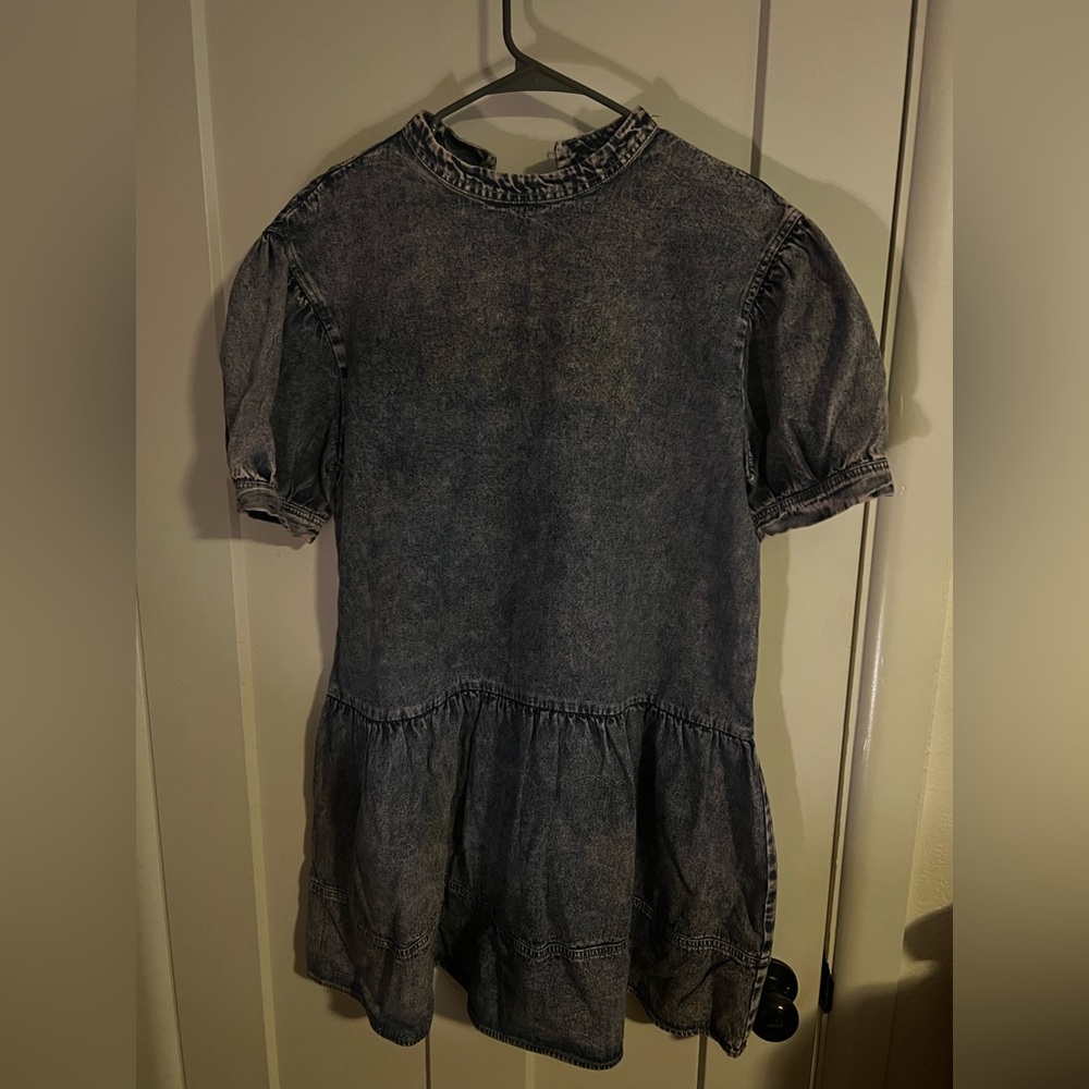 GeeGee Frolicking Denim Babydoll Dress Size Large